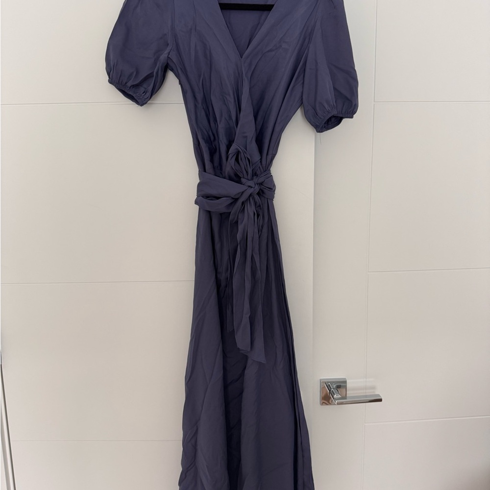 Women's Wrap Maxi Dress in Deep Slate Blue